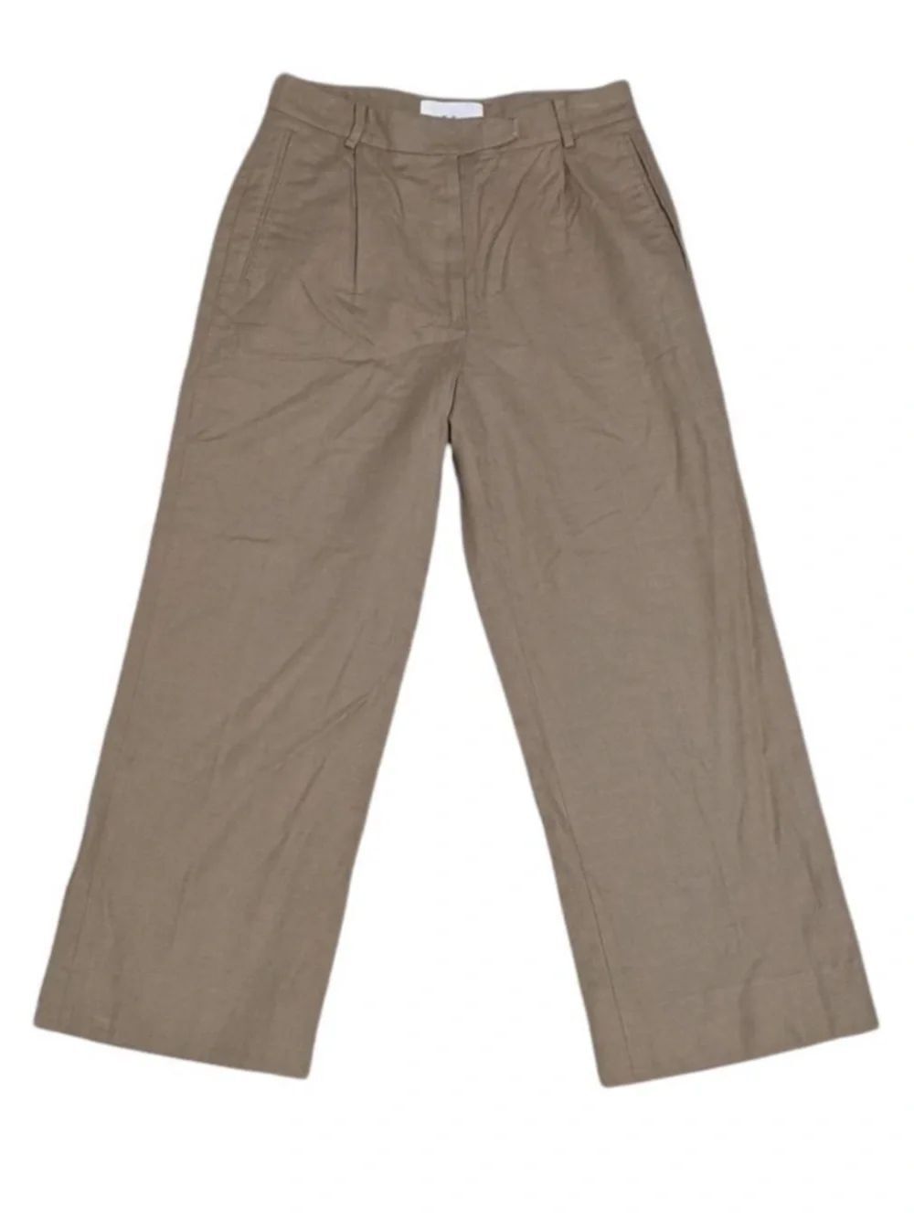 FOLK CLOTHING Cotton Wool Pleated Wide Leg Trousers